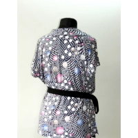 Bluzka lejący dekolt woda - kolorowe bąbelki i groszki